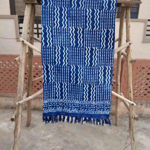 Indigo Hand Woven African Mud Cloth 100% Cotton Throw Blanket